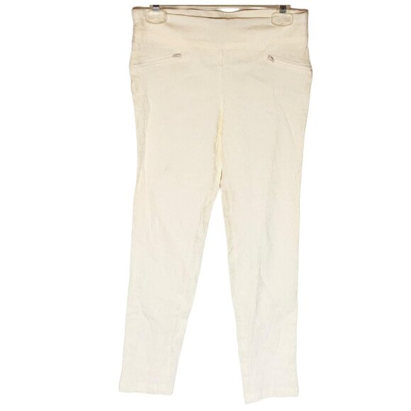 Soho apparel athleta pants white zipper rayon blend skinny stretch small READ - Picture 1 of 11